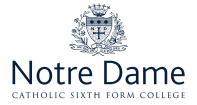 Лого Notre Dame Catholic Sixth Form College, Колледж Notre Dame Catholic Sixth Form