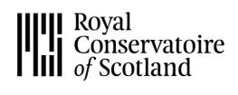 Лого Royal Conservatoire of Scotland, Королевская консерватория Шотландии