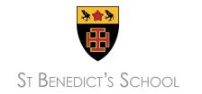 Лого St Benedict's School Ealing, Школа Сент-Бенедикт в Илинге